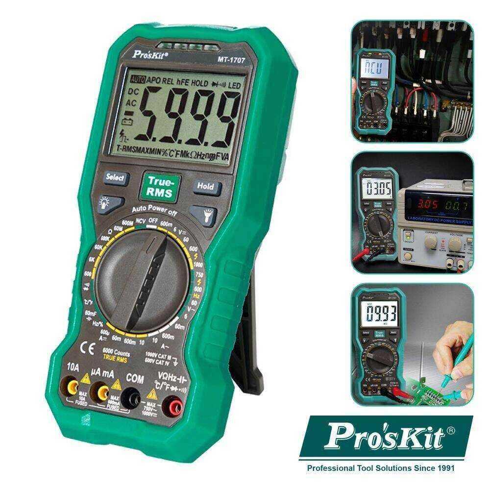 Multímetro Digital 3 5/6 Dígitos True Rms PROSKIT - (MT-1707)
