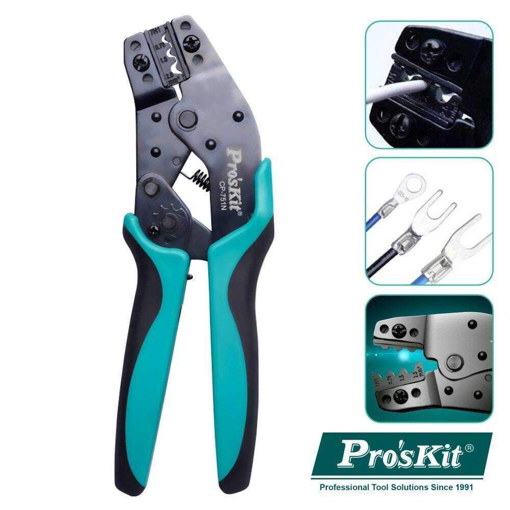 Alicate de Cravar Terminais Interlock Não Isolados PROSKIT - (CP-751N)