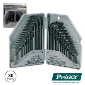 Conjunto De 30 Chaves Hexagonais Sae/M PROSKIT - (8PK-027)